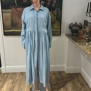 Concept Blue denim button down Dress